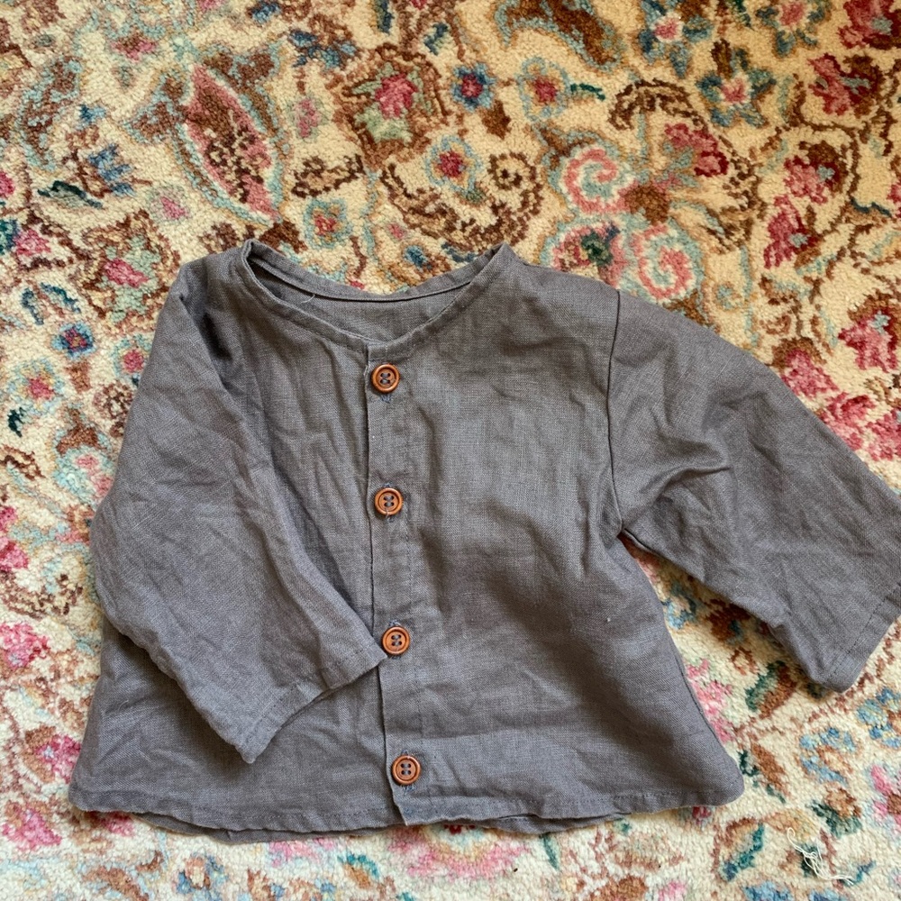 Little deer handmade linen top